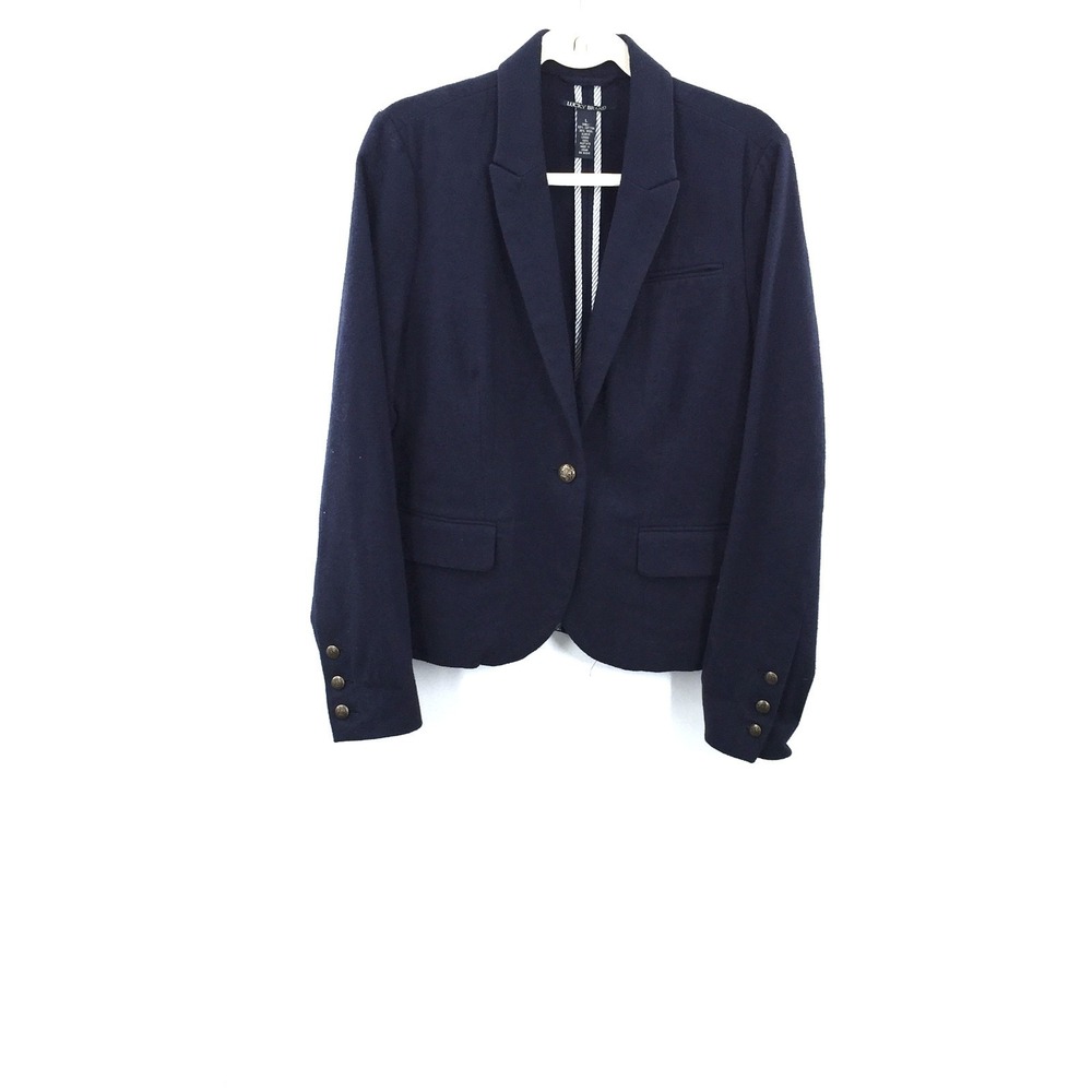 LUCKY brand‎ navy wool blend school boy blazer equestrian preppy ivy league L